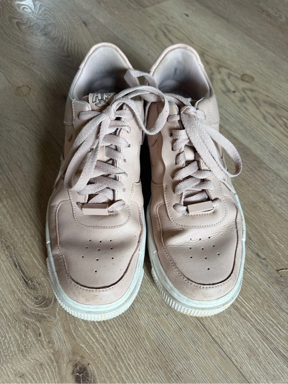 Nike Blush Pink Leather Air Force One Sneakers
